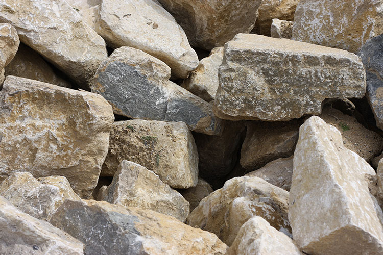 Close up of aggregate - gabion stone