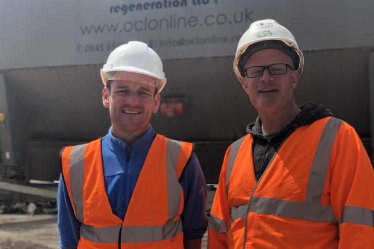 Paul Smith (left) and OCL’s Managing Director Stuart Gready at Butser trialling the HBM