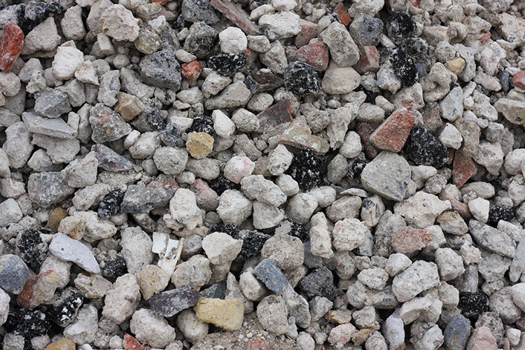 Close up of aggregate - type 1 crushed concrete